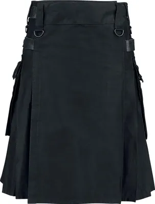 Produktbild von Altana Industries Mittellanger Rock Herren Black Kilt schwarz L