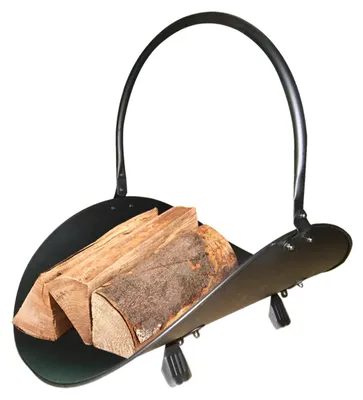 Produktbild von Kaminholzkorb Adrik aus Metall, ovale Halbschale mit Henkel und 4 Füßen