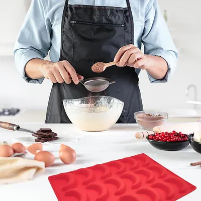 Produktbild von Silikon-Backform für Vanillekipferl - Flexibel - 18 Mulden - Antihaftend