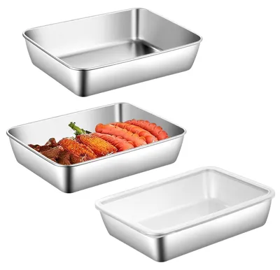 Panier-Set, 3-teilig, Edelstahl, rechteckig, 25x19x5 cm, spülmaschinengeeignet