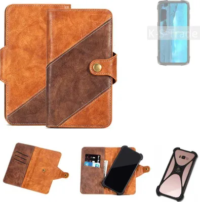 Produktbild von K-S-Trade Handyhülle Schutzhülle Bookstyle Case Wallet-Case kompatibel mit Cubot KingKong 7 Cover Klapphülle Kantenschutz Smartphone dunkelbraun