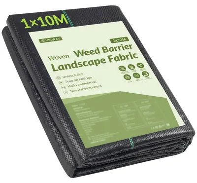 Produktbild von Velway Unkrautvlies Gartenvlies 1mx10m Wasserdurchlässig - 10m² Extra Stark Unkr