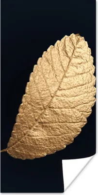 Produktbild von MuchoWow® Poster Gold - Blätter - Schwarz - Pflanzen - Luxus - Natur 80x160 cm - Kinderzimmer