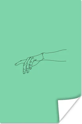 Produktbild von MuchoWow® Poster Hand - Arm - Linienkunst 80x120 cm - Papierdruck