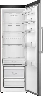 Produktbild von Gorenje G600 Freistehend Kühlschrank, 185.6 x 59.5 x 60 cm, Edelstahl, 347 l, SN-T, 35 dB, D, Grau