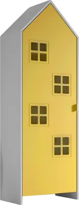 Produktbild von VIPACK - CASAMI BRUGES Schrank mit 1 Tür, 4 Fenster, Ausführung MDF gelb lackiert
