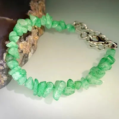 Produktbild von Elegantes Jadearmband Grün 2 - Nickel- und Bleifrei | Damenarmband KP28199