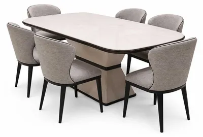 Obrázek produktu pro Jídelna – jídelní stůl se 6 židlemi, designový kompletní nábytek