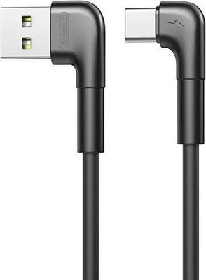 Produktbild von Remax Winkel USB-Ladekabel/Datenkabel - USB Typ C 2,4 A schwarz (1m)