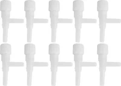 Immagine prodotto di 10 valvole di controllo per pompa aria a 3 vie per acquari in plastica (bianche)