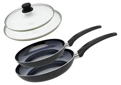 Image de Set de 2 Poêles 24 et 28 cm céramique sans et 2 couvercles Elo Prima Cucina