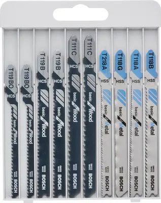 Obrázek produktu pro Bosch 2607010630 Bosch 10tlg. Stichsägeblatt-Set basic für Metall und Holz