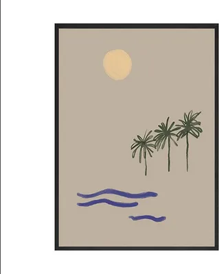 Produktbild von TPFLiving Kunstdruck LW-1718 (OHNE RAHMEN) Poster - Leinwand - Wandbild - Hochauflösender Giclée-Druck, langlebig und hochwertig - Abstraktes Mädchen am Strand, Soinne und Meer -  - Größe: 50x70cm