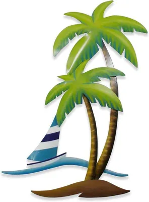 Produktbild von Tropische Stranddekoration aus Metall - Handgemacht - 71 x 38 cm - Farbenpracht