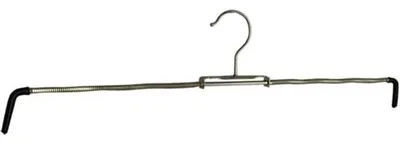 Produktbild von Kleiderbügel-Set, 10 Stück – Kleiderbügel, Rockhalter, Hosenhalter, verchromtes Metall, schwarz, rutschfeste Beschichtung, 360° schwenkbarer Haken, 26-5