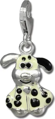 Produktbild von SilberDream Charm Armband Anhänger Hund s/w gelb 925 Echt Silber FC1042