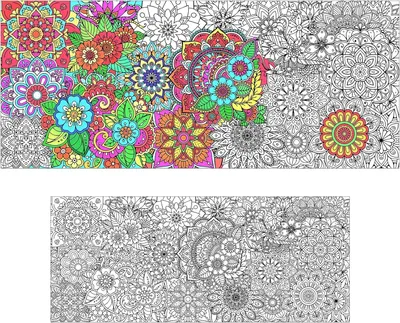Imagen del producto de Póster mandala, 140x60 cm, para colorear, apto para niños y adultos