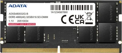 Zdjęcie produktu dla ADATA Premier , 32 GB, 1 x 32 GB, DDR5, 4800 MHz, 262-pin SO-DIMM