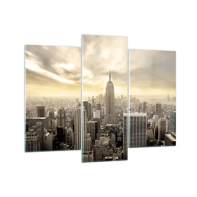 Produktbild von Bilder auf glas - Stadt Wolkenkratzer Manhattan New York - 130x100cm - Glasbilder - Wandbilder - Kunstdruck - Wanddekoration aus Glas - Glas Bilder - Wandbild auf Glas - GCB130x100-2630