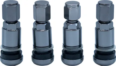 Produktbild von Alu Ventile Metallventile Felgenventile 11,3mm Reifenventile 4x Anthrazit Grau