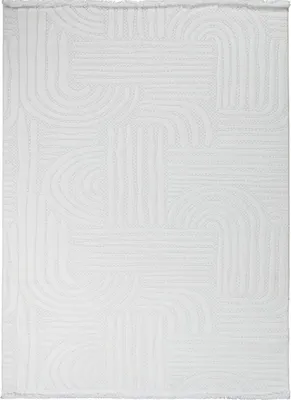 Zdjęcie produktu dla Nowoczesny dywan w kolorze kremowym z geometrycznymi wzorami, 160 x 230 cm