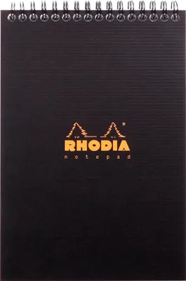 Produktbild von Rhodia 5x Notepad Rhodiactive A5, Spiralblock, 80 Bl liniert 90g Schwarz 16921C