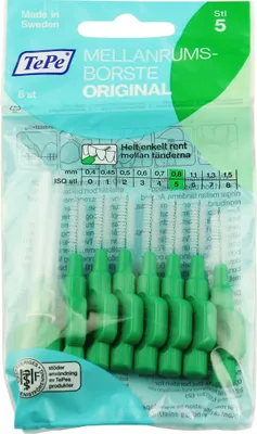 Produktbild von TePe - Interdentalbürste Normal (0,8 mm grün 8 Stück) - Interdentalzahnbürsten