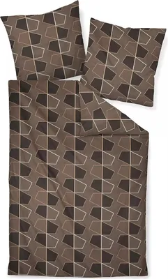 Produktbild von Janine Design Mako-Satin-Bettwäsche-Garnitur J. D. 87098 Farbe schokoladenbraun Größe 155x220+80x80 cm