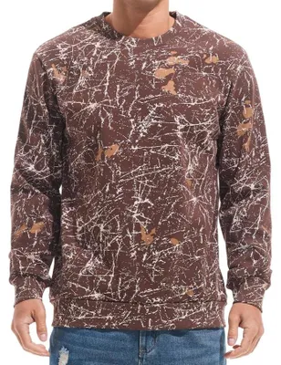 Produktbild von Herren Polar-Sweatshirt Crewneck Casual Gefüttert Warm Braun L