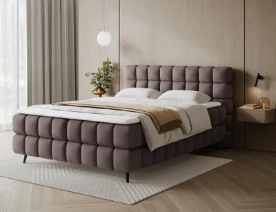 Produktbild von Boxspringbett mit Stauraum 160x200 SARVIRO - dunkelbraun