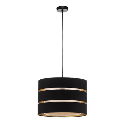 Produktbild von Lindby Hängeleuchte Tsomo, Ø 40 cm, schwarz, Stoff, E27