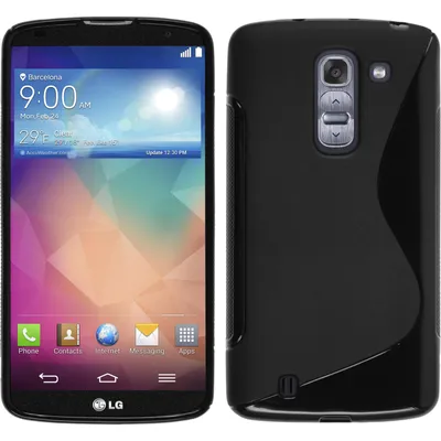 Produktbild von PhoneNatic Case kompatibel mit LG G Pro 2 - schwarz Silikon Hülle S-Style + 2 Schutzfolien
