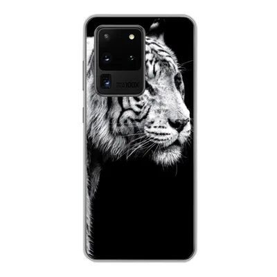 Produktbild von MuchoWow® Handyhülle Schutzhülle Hülle für Samsung Galaxy S20 Ultra Tiger - Wilde Tiere - Licht Silikon Softcase Handy Hülle - Karteninhaber