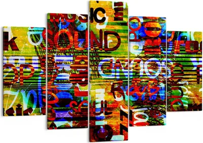 Produktbild von Bild auf Leinwand - Leinwandbild - Wörter Tapeten modern - 150x100cm - Wand Bild - Wanddeko - Leinwanddruck - Bilder - Kunstdruck - Wanddekoration - Leinwand bilder - Wandkunst - EA150x100-2778