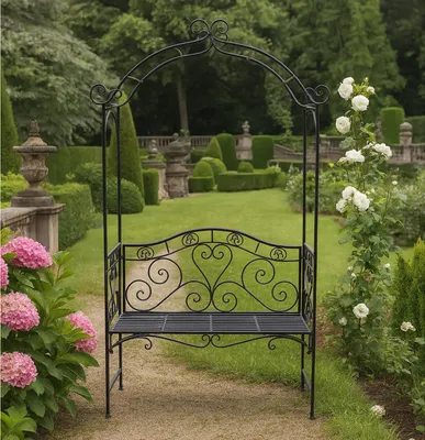 Produktbild von Gartenbank mit integriertem Rosenbogen