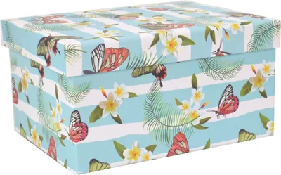 Produktbild von Geschenkbox Aufbewahrungsbox Schachtel Schmetterling ineinander stapelbar stabil, Geschenkbox Größe:180x130x95