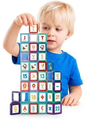 Productafbeelding van Woopie magnetische ruimteblokken leerletters 70 stuks