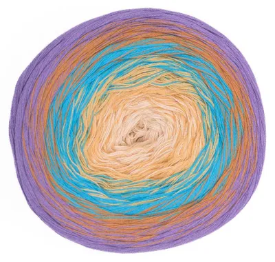 Productafbeelding van Hobby YARN – Flowy Charme Bobbel, 250 gram, 1000 meter, garen met kleurverloop, geschikt voor haken en breien, bestaande uit 4 draden