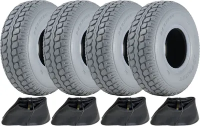 Produktbild von 330x100 Grey Mobility Scooter Tyre &amp; Inner Tube Pneumatiky 400-5 (sada 4)