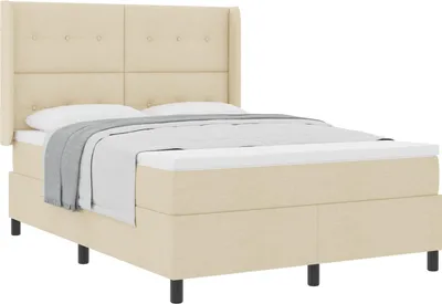 Obrázok produktu pre Posteľ s pružinovým rámom s matracmi Krémová 200 x 140 cm látka