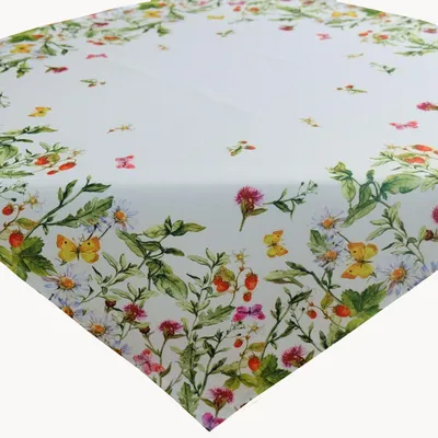 Image de Linge de table avec fleurs et papillons 85 x 85 cm