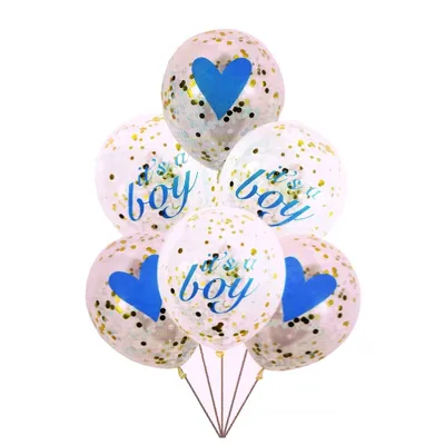 Image de KIK KX5866_1 Jeu de ballons gonflables avec confettis IT'S A BOY 6 pièces - bleu