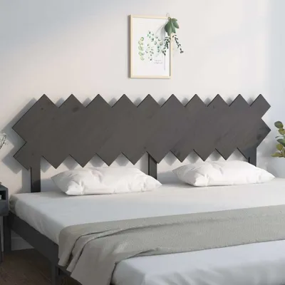 Produktbild von vidaXL Bett Kopfteil Grau 196x3x80,5 cm Massivholz Kiefer - Kopfteil - Kopfteile - Bettkopfteil - Holzkopfteil