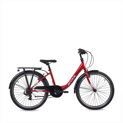 Produktbild von 24 Zoll Kinderfahrrad, 6-Gang, Mädchenfahrrad, S’COOL chiX, ab 7–11 Jahre, 130–145 cm, Rot/Weiß