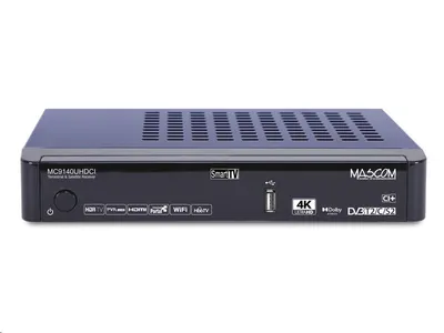 Obrázok produktu pre Mascom MC9140 UHD-CI SMART, Kábel, Ethernet (RJ-45), IPTV, Satelit, Pozemné, 4K Ultra HD, DVB-C, DVB-S, DVB-S2, DVB-T, DVB-T2, 2160p, H.265, HEVC, IEEE 802.3
