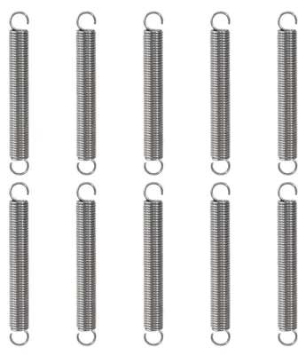 Zugfedern 65 mm, Edelstahl, Doppelhaken, 1,0 mm Draht, 8 mm Ø, 10 St.