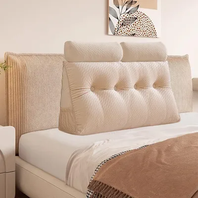 Produktbild von Kopfstütze – Keilkissen – Beige – 120 x 20 x 50 cm – Abnehmbarer Bezug