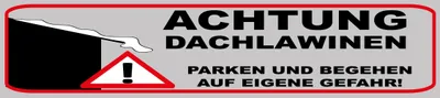 Produktbild von vianmo Holzschild 10x46 cm Achtung Dachlawinen Gefahr