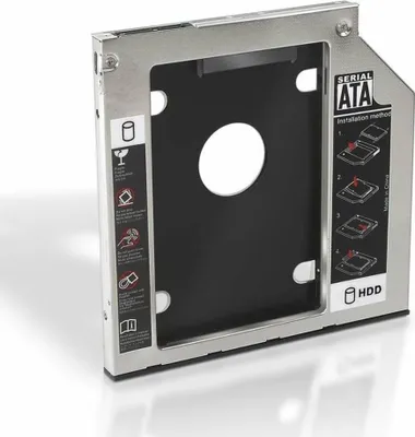 Immagine prodotto di AISENS A129-0151 - Adattatore per disco rigido da 7 mm per unità ottica da 9,5 mm per laptop, colore argento