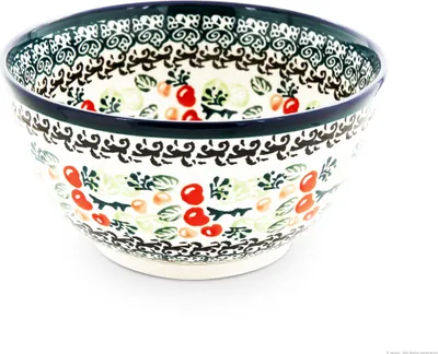 Produktbild von Original Bunzlauer Keramik 500ml Schüssel Schale mit Muster im inneren Ø14 cm Dessertschale Müslischale Kompttschale im Design DU158